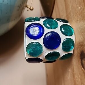 Vintage stained glass bubble gems tealight holder